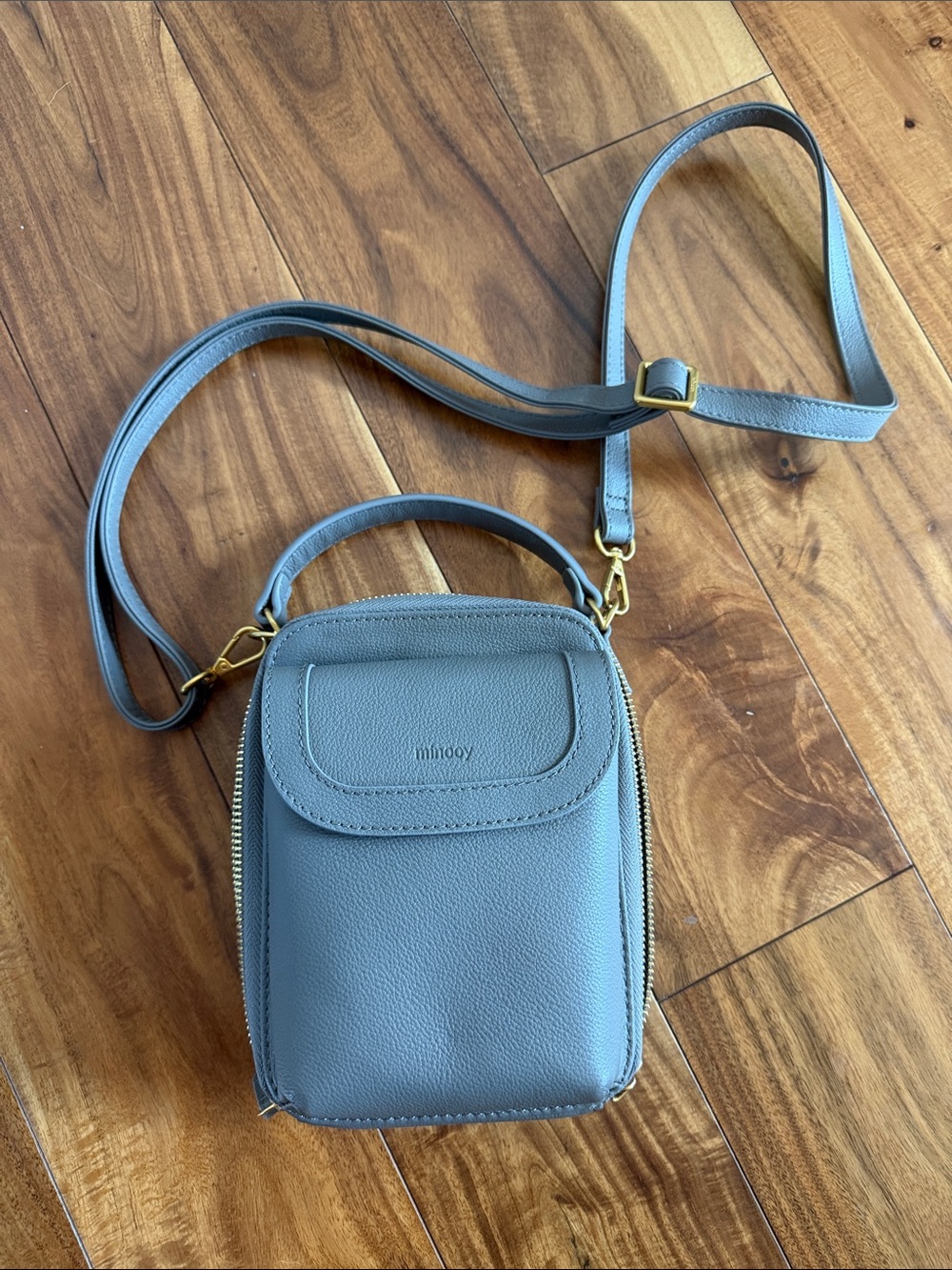 Mihooy Slate Gray Compact Crossbody Bag